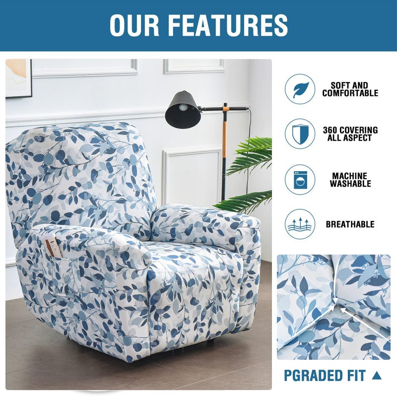 Eco-Ancheng Recliner Slipcovers 4-Pieces Lazyboy Recliner Covers Recliner Couch Covers Recliner Chair Cover Non Slip Reclining Slipcovers with Storage Pockets Furniture Protector for Living Room - Image 3